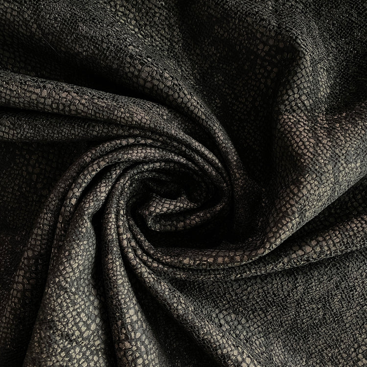 Snake Skin Textured Cotton Blend Jacquard - Black / Dark Beige