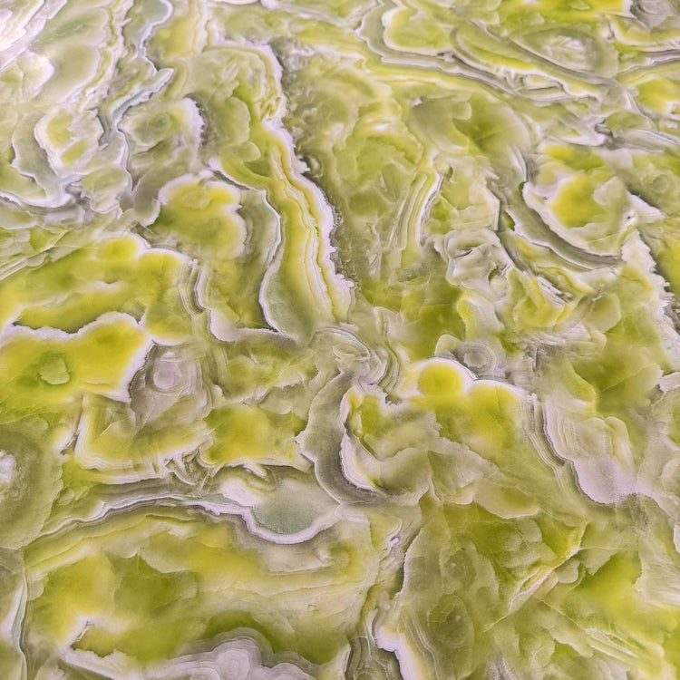 PVC - Crystal Grain Marble Print - Yellow Green/White