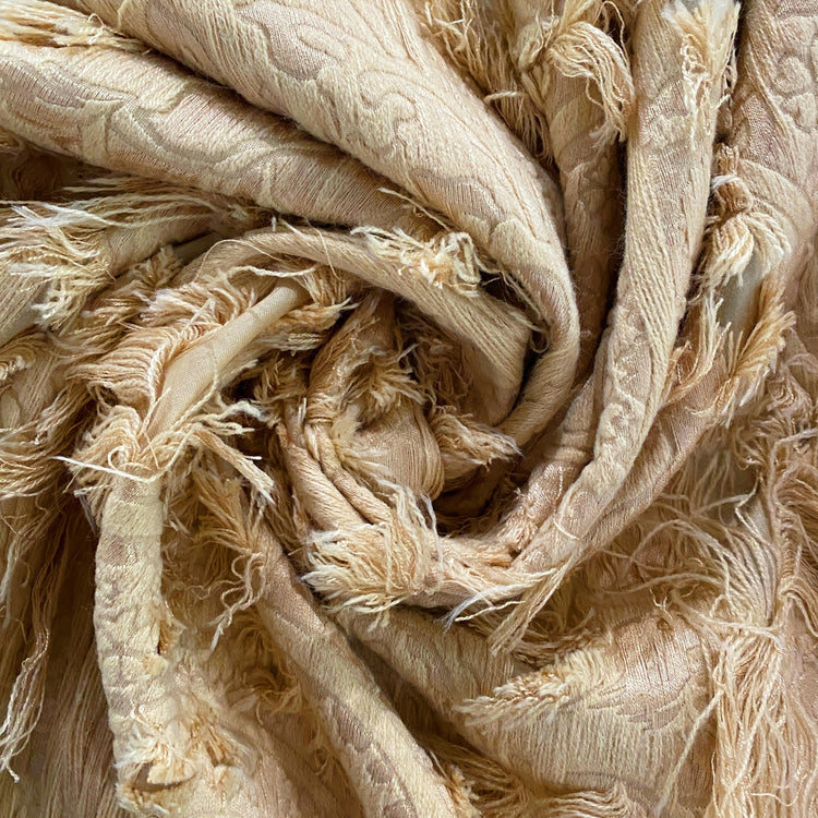 Chenille Cotton Fringe Tapestry Jacquard - Beige