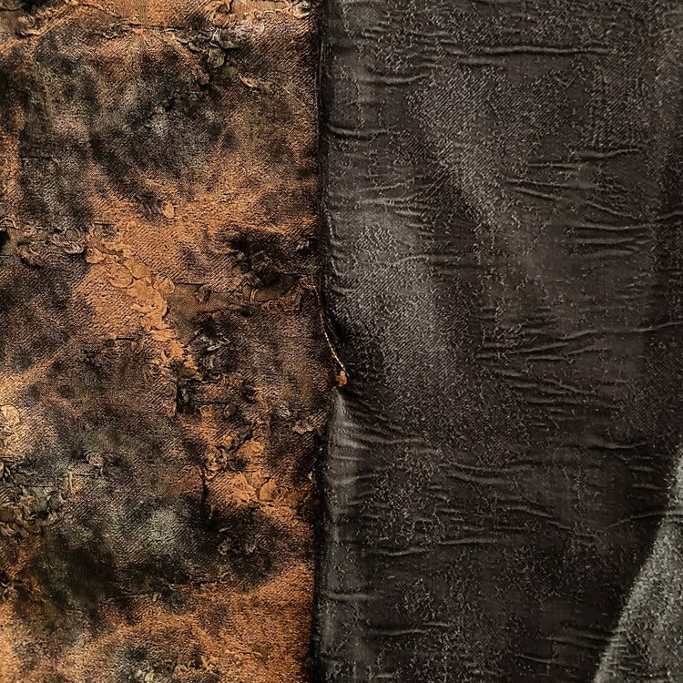 Metallic Cracked Distressed Jacquard - Copper / Dark Grey