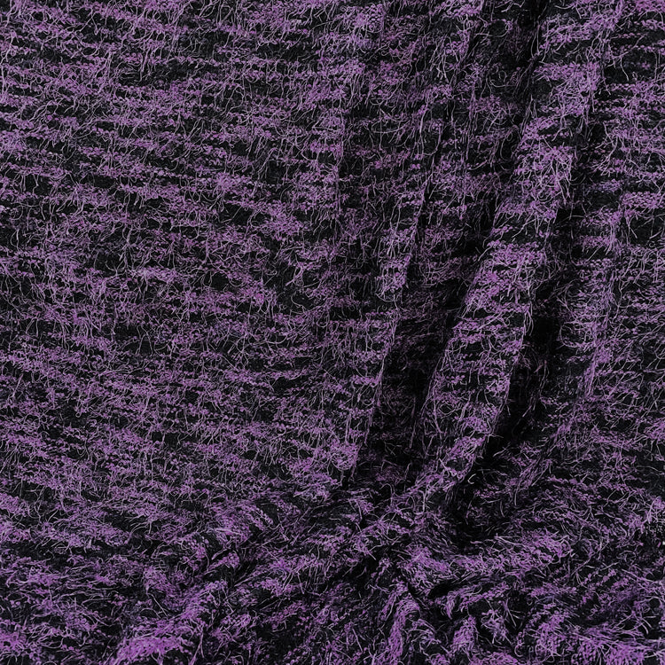 Fancy Cut Pile Raschel Knit - Black/Purple