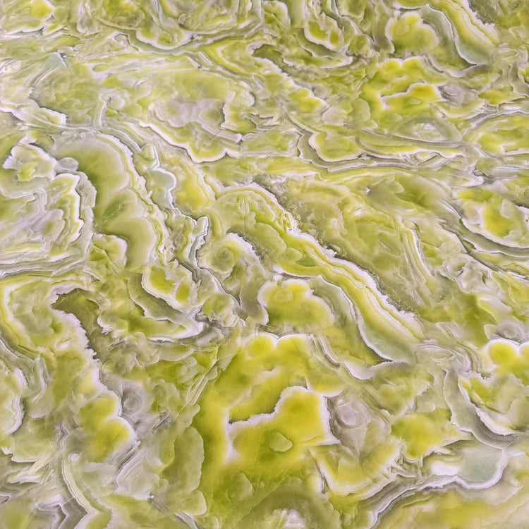 PVC - Crystal Grain Marble Print - Yellow Green/White