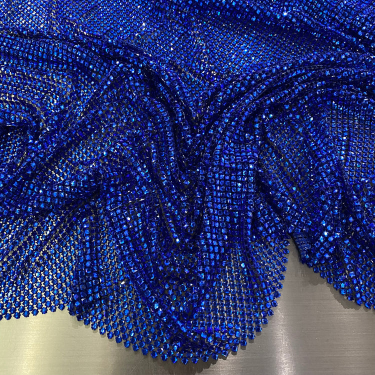 Square Glass Crystal Mesh - Blue