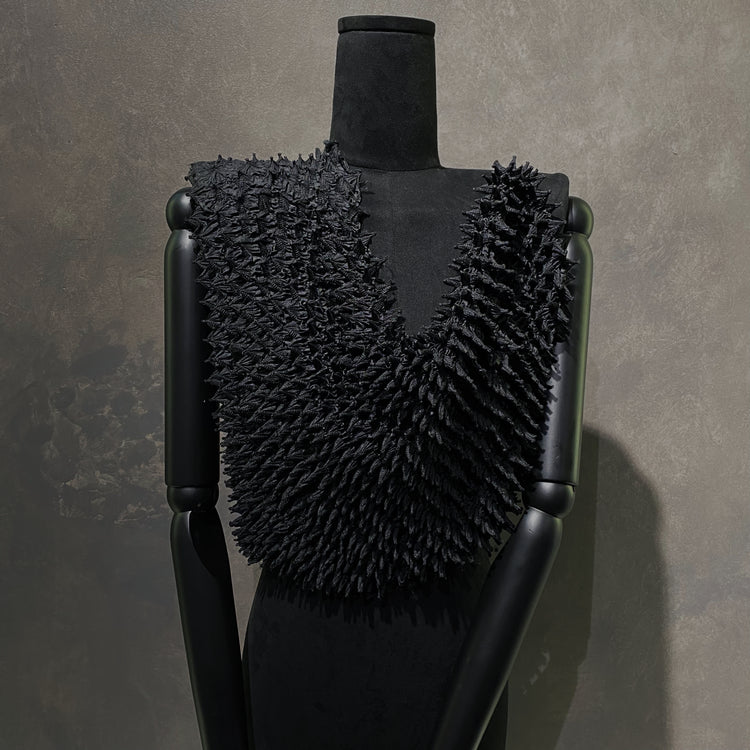 3D Shibori Spike Panel - Black
