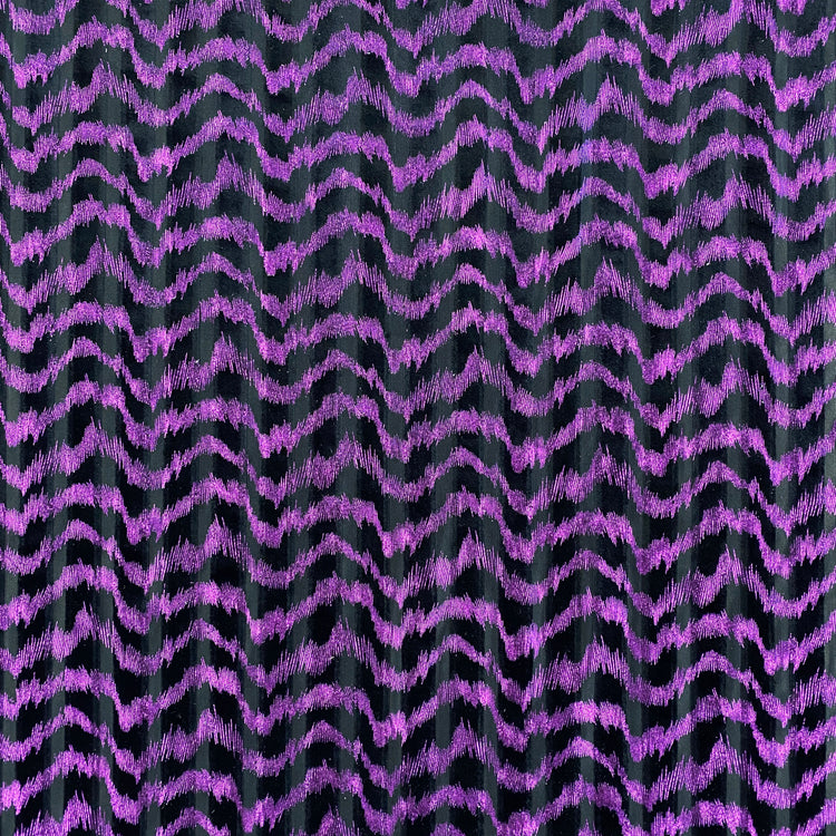 Animal Print Foiled Striped Velour - Dark Magenta / Black