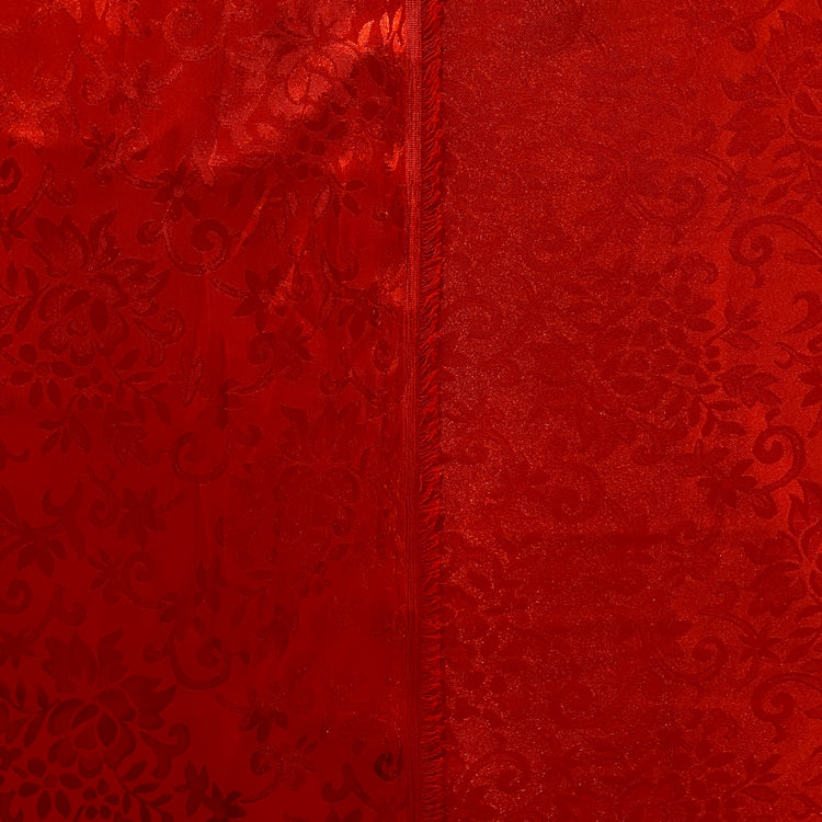 Climbing Floral Satin Damask - Red