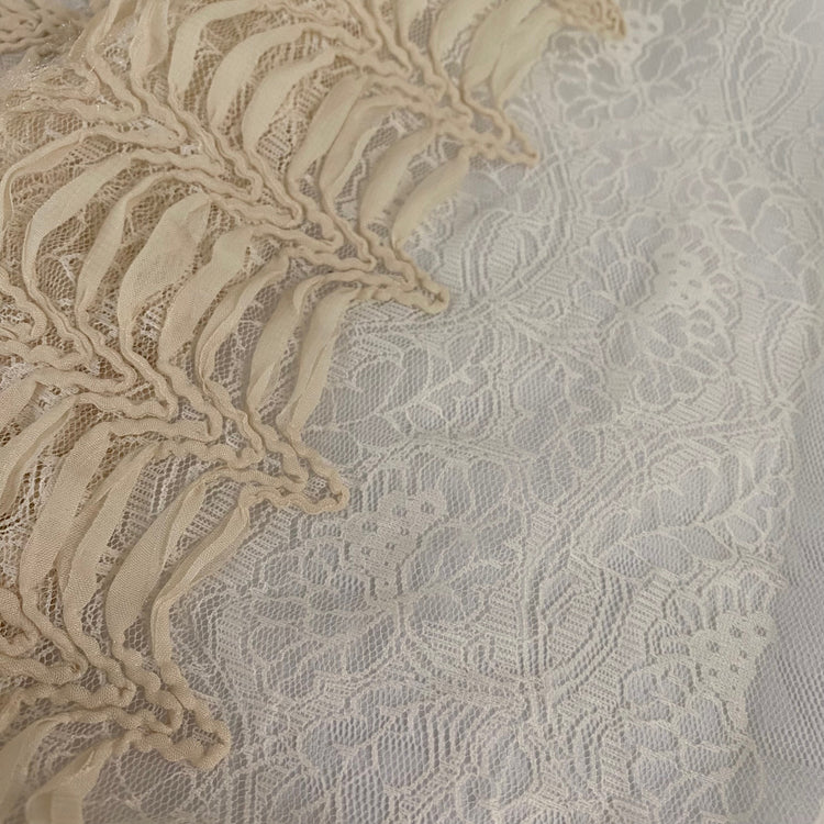 Chiffon Spine Panel Lace - Ivory