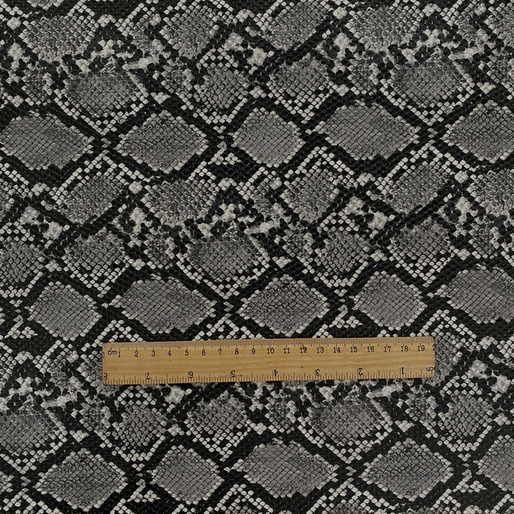 Snake Skin Faux Leather - Black / Grey / White