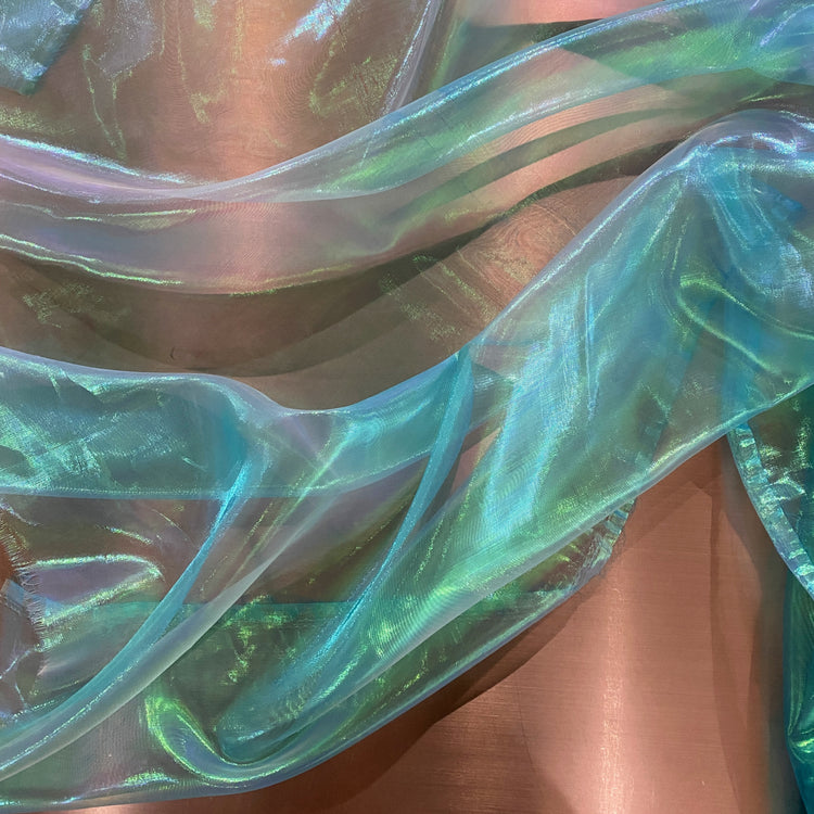 Holographic Organza - Dark Turquoise