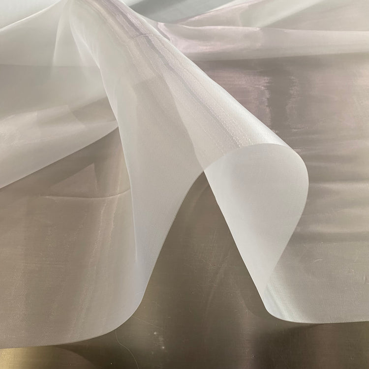 Shimmer Poly/Nylon Organdy (Light Weight Crinoline) - White