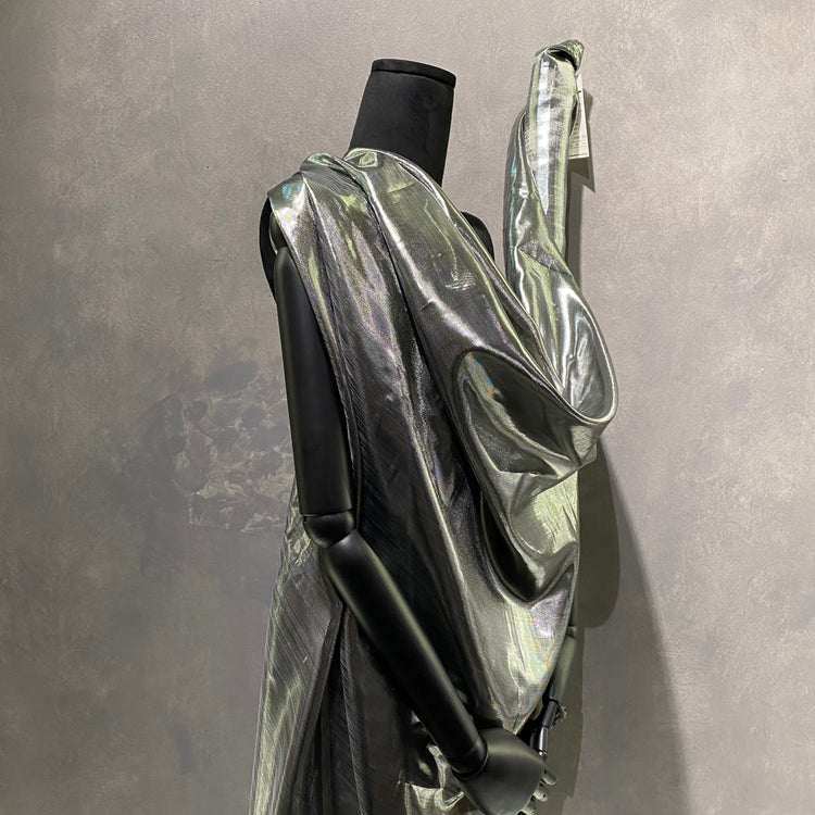 Shot Silk Lurex Lamé - Silver / Black