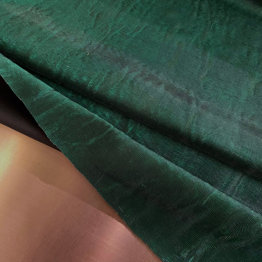 Bonded Plisse Organza - Metallic - Dark Green