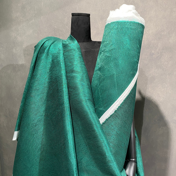 Bonded Creased Organza Metallic - Green