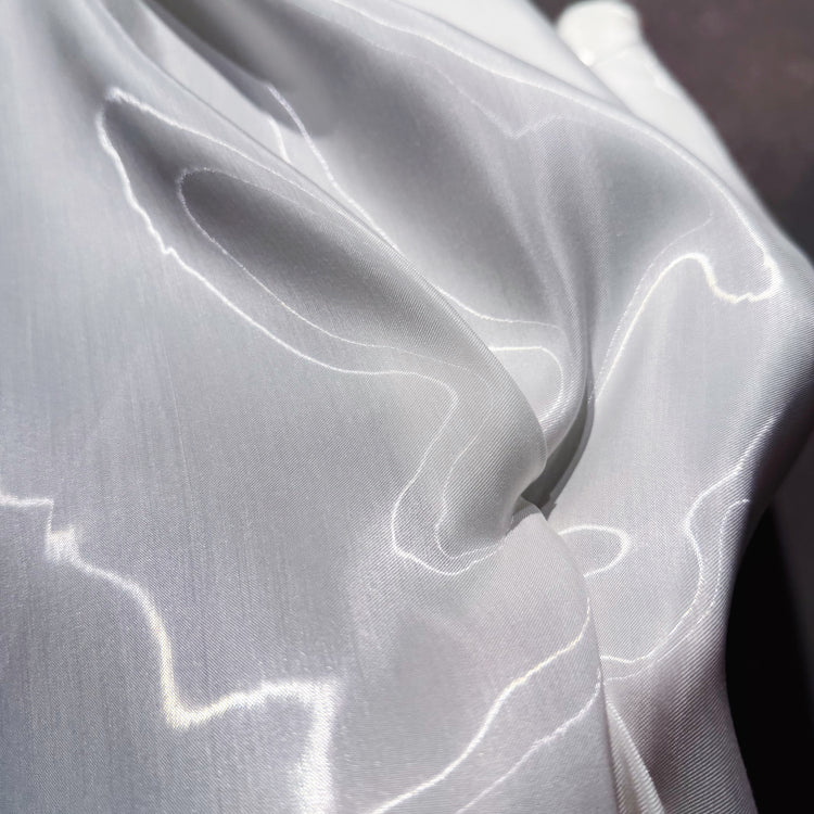 Fabric Lab Exclusive - Satin Backed Liquid Shimmer - White