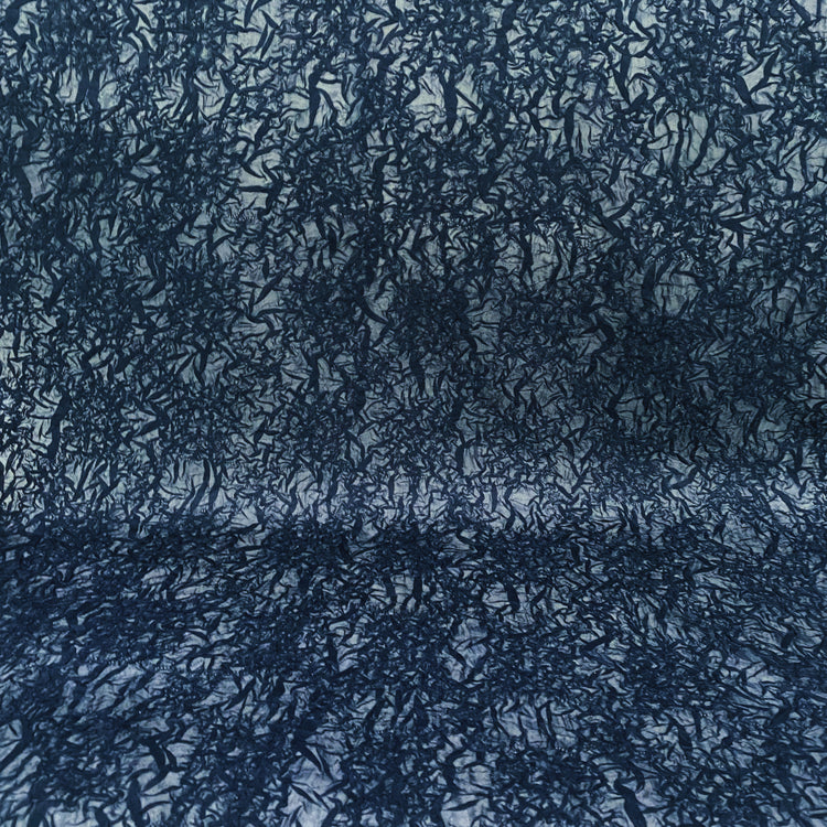 Organic Petal-Creased Chiffon - Bonded - Dark Steel Blue
