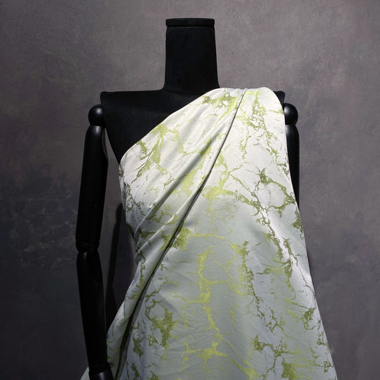 Abstract Marble Jacquard - Lawn Green / Pale Silver