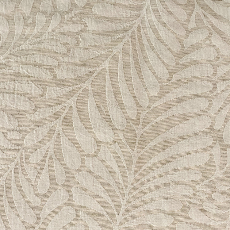 Fern Leaf Linen Cotton Matelassé Jacquard - Undyed / Natural
