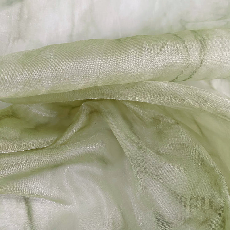 Marble Shimmer Organza - Pale Moss Green