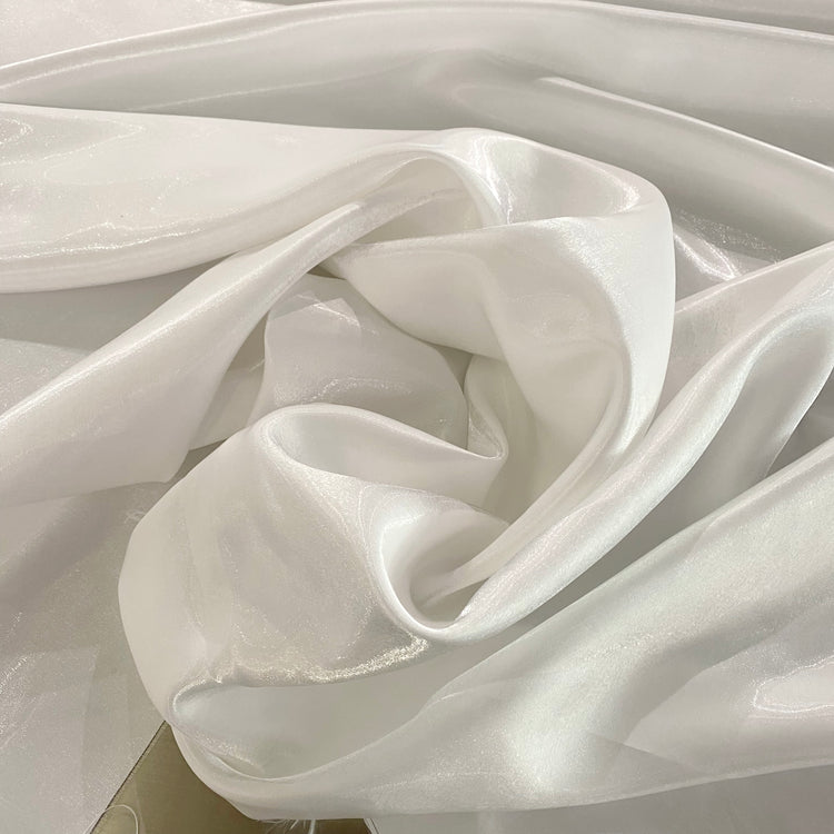 Shimmering Lake Satin - White