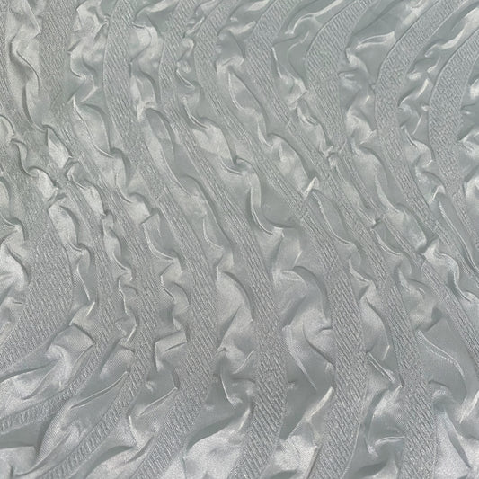 Wave Embossed Satin Plisse - Silver