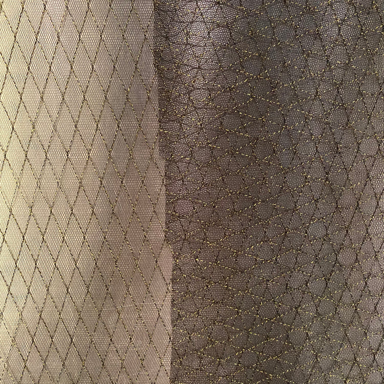 Metallic Diamond Hatch Mesh - Black/Gold