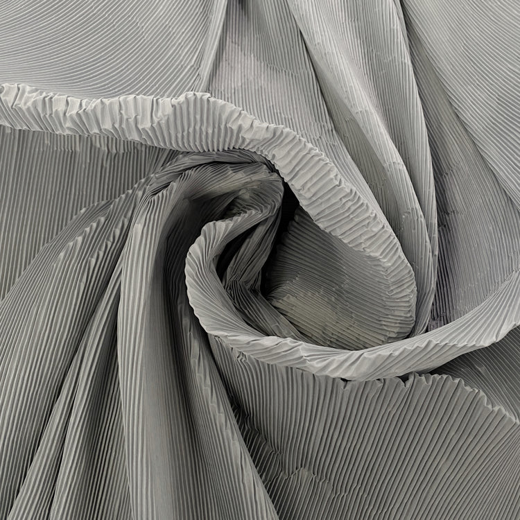 Accordion-Pleated Taffeta - Light Grey