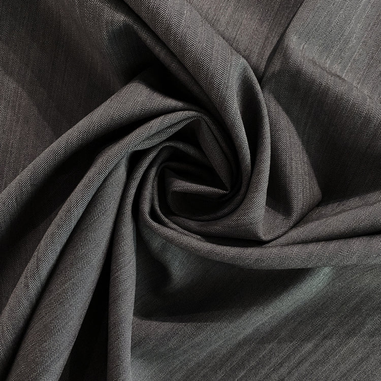 Australian Merino Worsted Wool Gabardine - Herringbone - Dark Grey