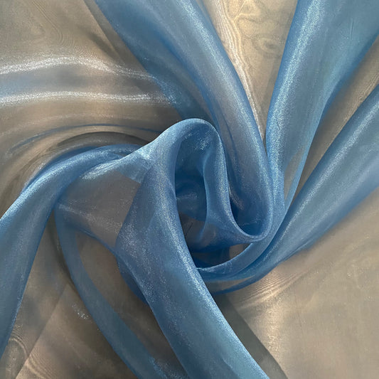 Metallic Organza - Cerulean Blue