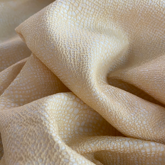 Snake Skin Textured Cotton Blend Jacquard - Moccasin / White