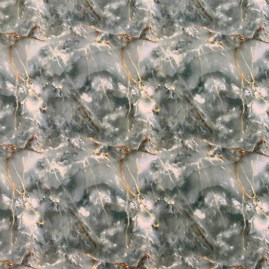 PVC - Gold Leaf Marble Print - Aquamarine