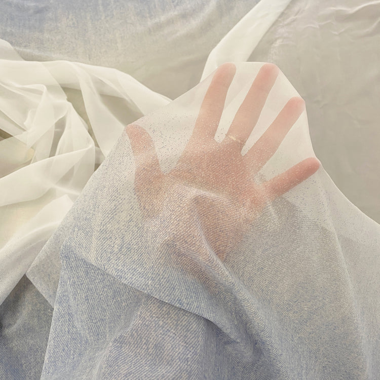 Denim Devoré Burnout Chiffon - Light Blue
