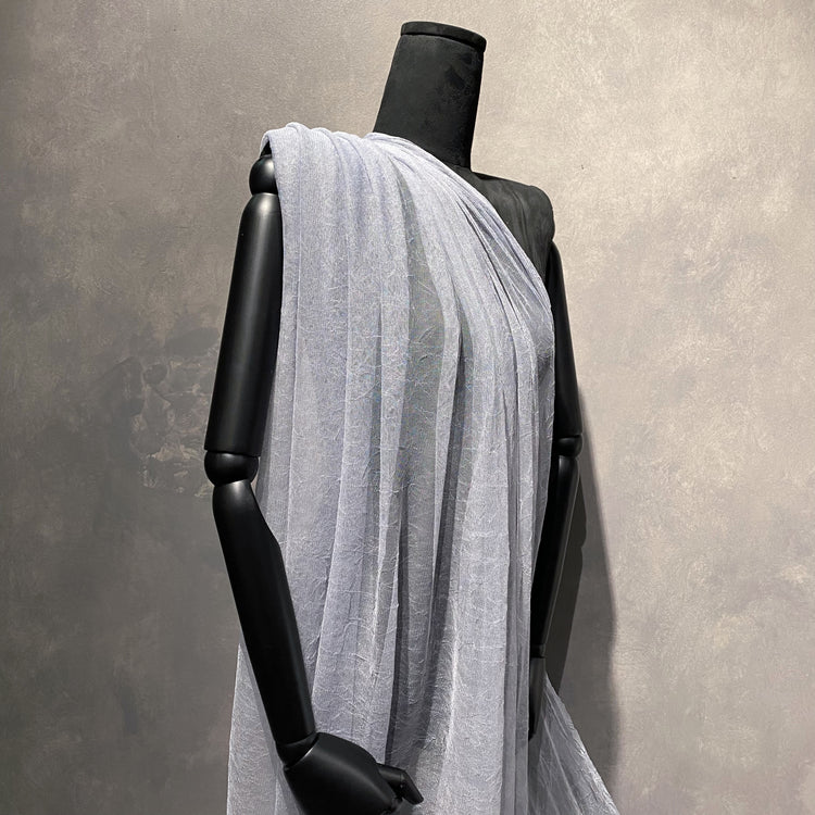 Wrinkle Textured Tulle - Light Slate Grey