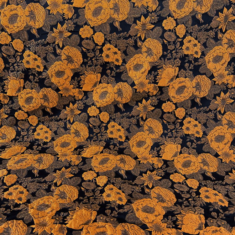 Summer Floral Brocade - Gold / Black