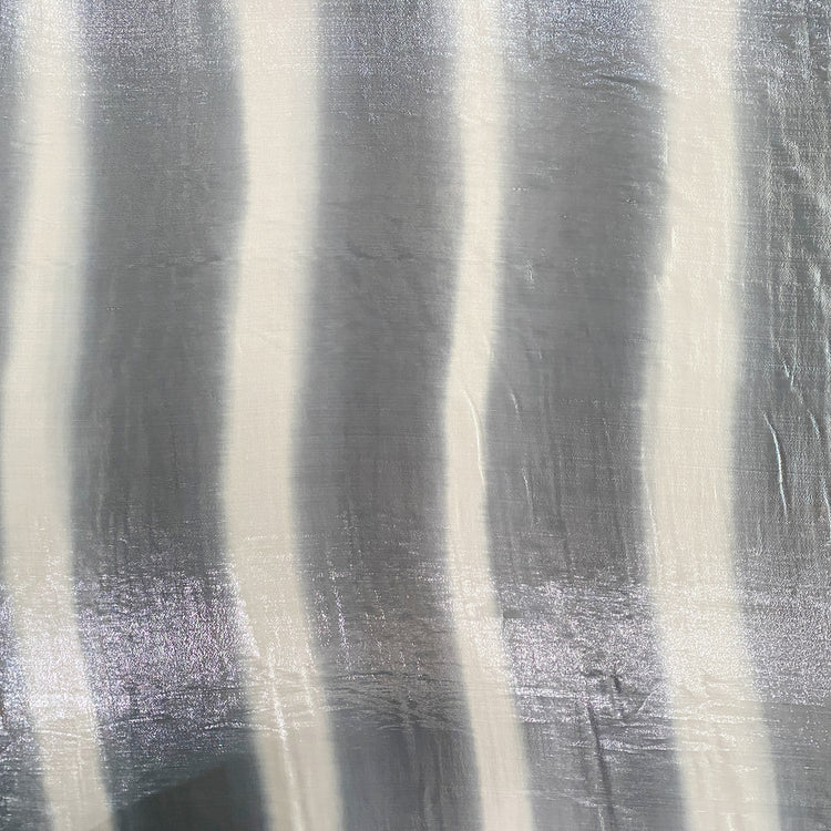 Faded Stripe Silk Lurex Chiffon - Silver / Beige