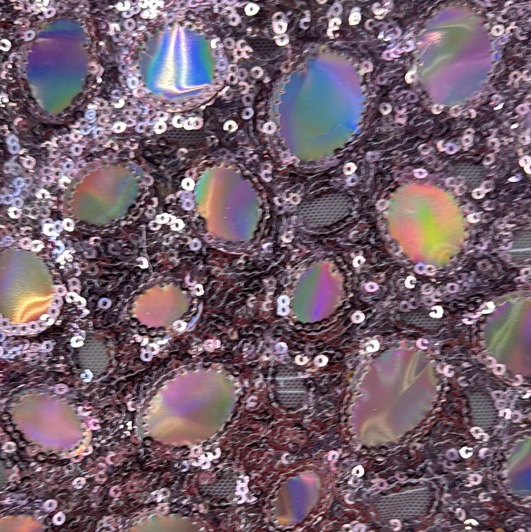 Sequinned Mirror Tulle - Pink