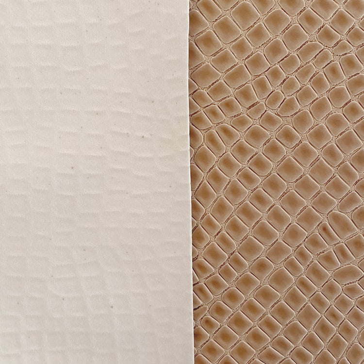 Patent Alligator Faux Leather - Medium Pattern - Tan