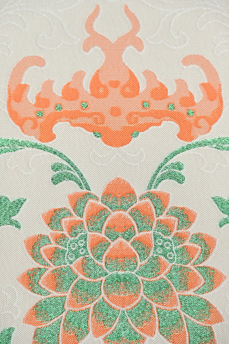 Eastern Garden Brocade - Panelled Repeat - Cornsilk