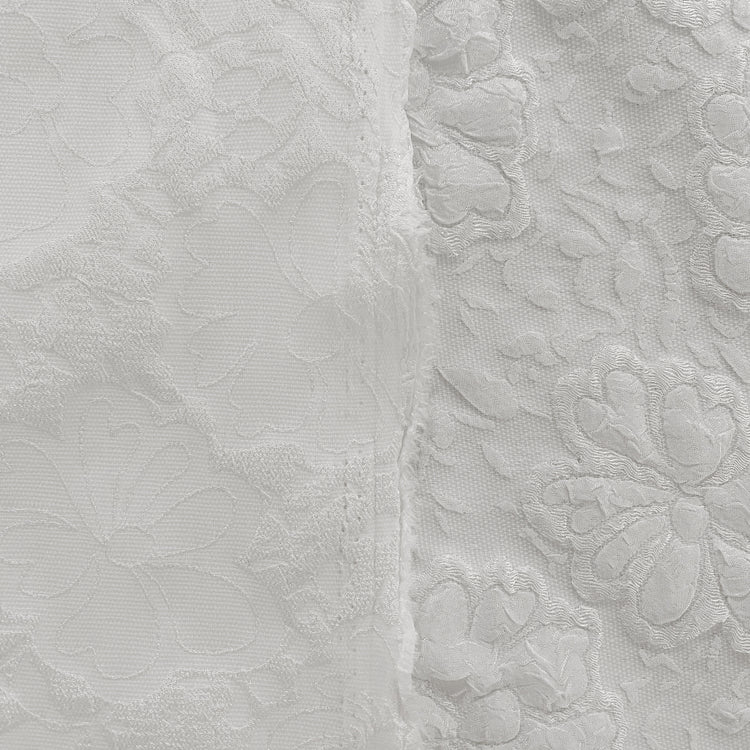 Raised Rose Jacquard - White