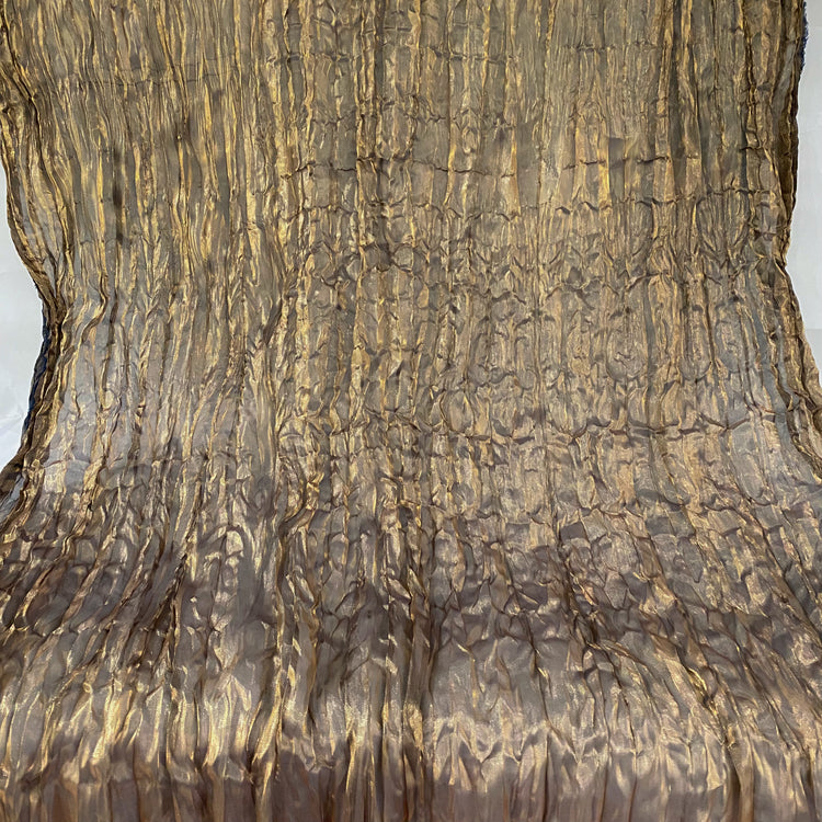Sheer Crinkled Shot Twill - Gold/Navy