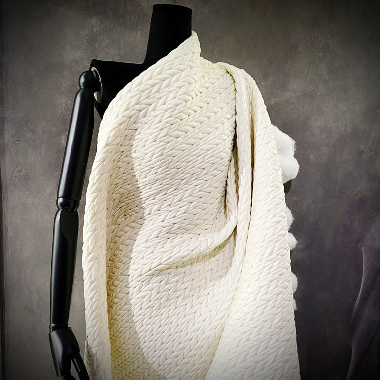 Stockinette Quilted Taffeta / Wadding - Ivory
