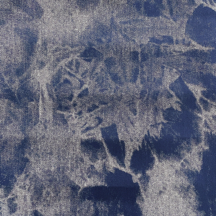 Tie-Dye Screen Print Denim - Blue / White