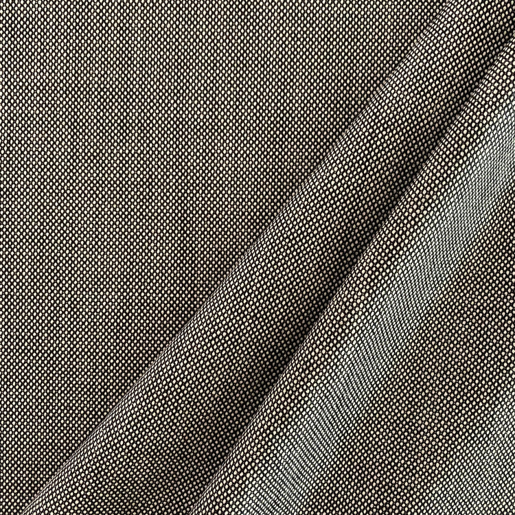 Australian Merino Worsted Wool Gabardine - Birdseye - Black / White