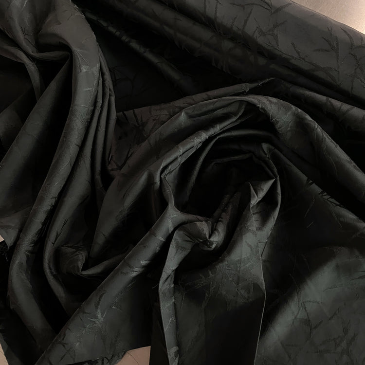 Bamboo Delustered Satin Jacquard - Black