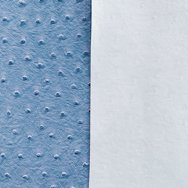 Faux Ostrich Leather - Medium Blue