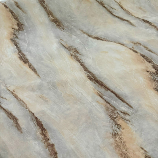PVC - Wave Vein Marble Print - Wheat/Gainsboro