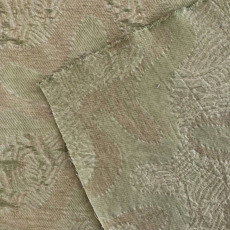 Abstract Swirls Yarn Float Jacquard - Military Green