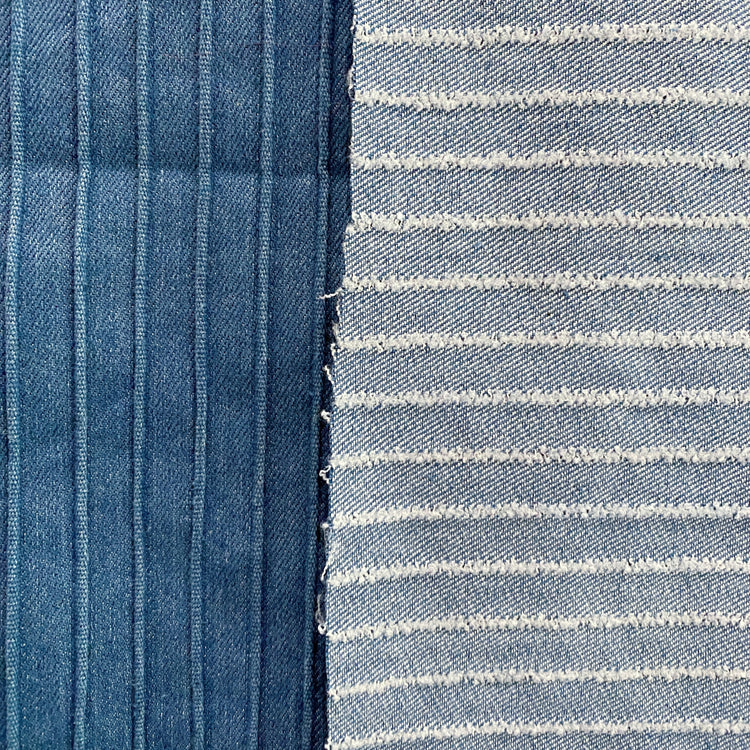 Elastic Ribbed Denim - Blue