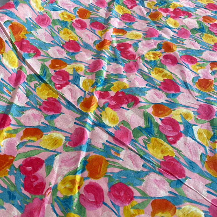 Wild Amsterdam Tulips Cotton Lawn - Pink