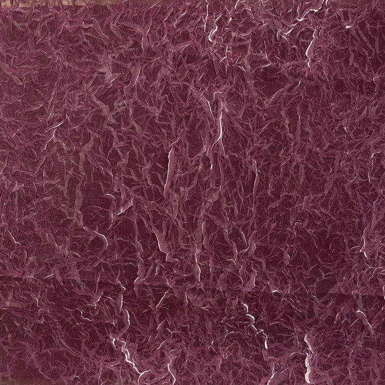 Pliage Creased Plisse Chiffon - Dark Magenta / White