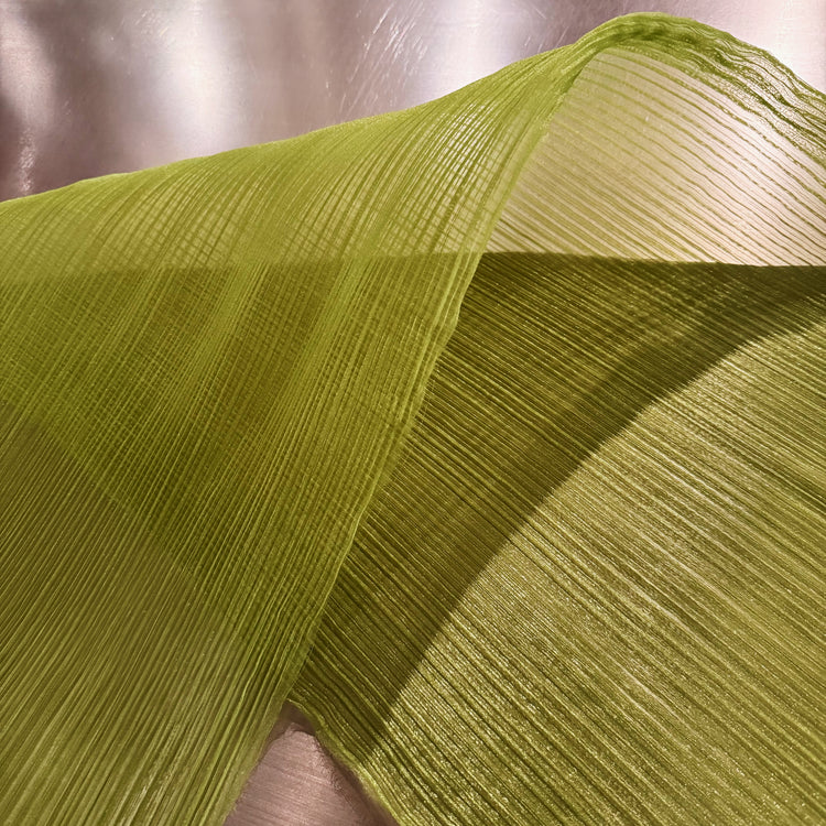 Accordion Plissé Organza- Green